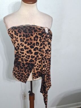 SHEIN/ Leopard-Print Strapless Top- W Sz 6